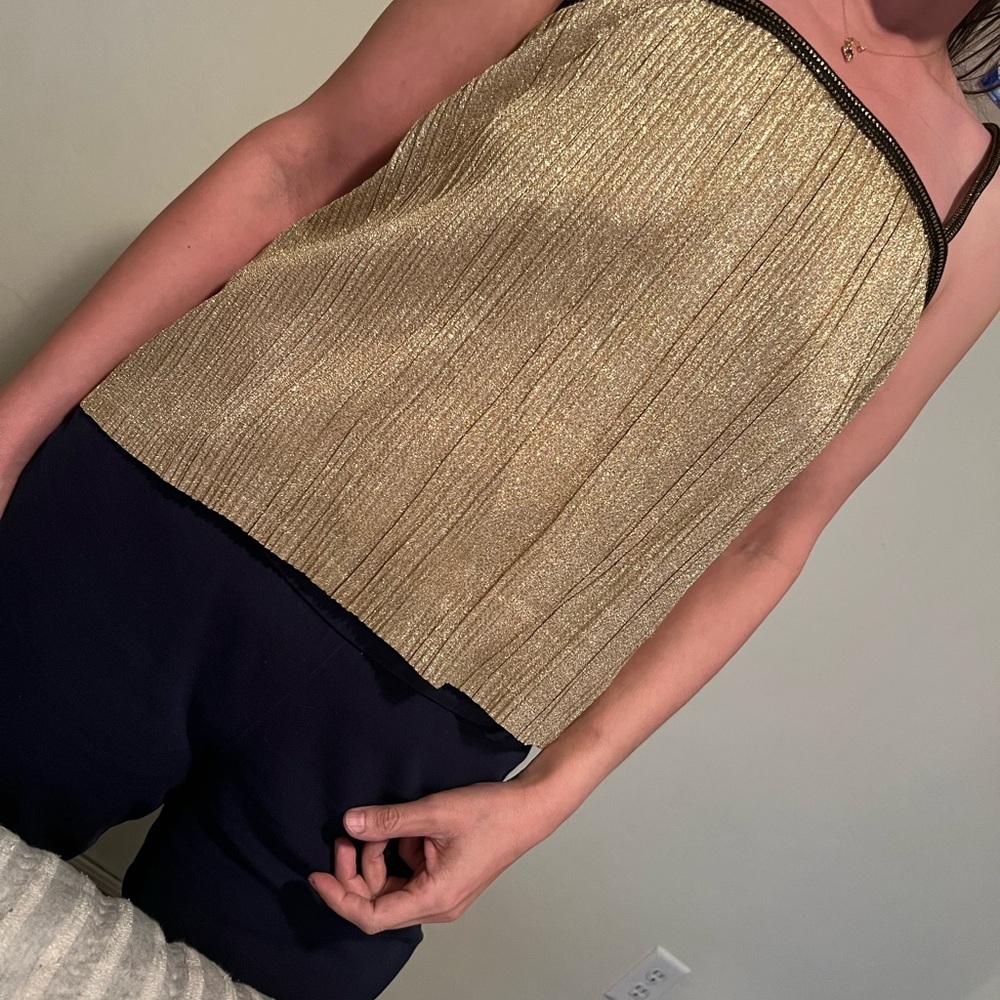 Yves Saint Laurent Women's Gold and Black Top